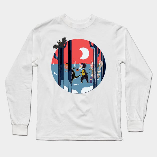 Halloween night in forest Long Sleeve T-Shirt by SkyisBright